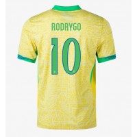 Camiseta Brasil Rodrygo Goes #10 Primera Equipación Replica Copa America 2024 mangas cortas